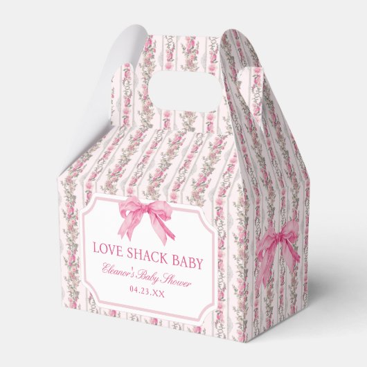 Pink Bow Liebe Shack Baby Shower Girl Geschenkschachtel (Vorderseite)