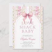 Pink Bow Liebe Shack Babydusche Einladung (Vorderseite)