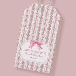 Pink Bow Liebe Shack Babydusche Geschenkanhänger