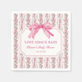 Pink Bow Liebe Shack Babydusche Serviette (Vorderseite)