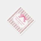 Pink Bow Liebe Shack Babydusche Serviette (Ecke)