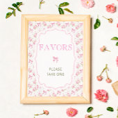 Pink Bow Liebe Shack Elegant Baby Shower Favoriten Poster