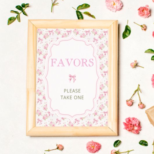 Pink Bow Liebe Shack Elegant Baby Shower Favoriten Poster