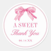 Pink Bow Liebe Shack Extravagant Sweet Vielen Dank Runder Aufkleber (Vorderseite)