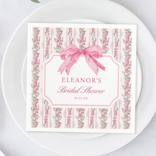 Pink Bow Liebe Shack Fiancé Brautparty Favoriten Serviette