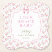 Pink Bow Liebe Shack Girl Babydusche Untersetzer (Vorderseite)