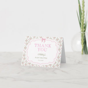 Pink Bow Liebe Shack Niedlich Baby Dusche Vielen D Dankeskarte