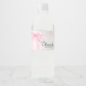 Pink Bow Little Boo Baby Dusche Wasserflaschenetikett (Vorderseite)