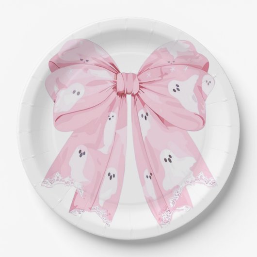 Pink Bow Little Boo Baby Duschpapier Teller (Vorderseite)