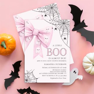 Pink Bow Little Boo Ghost Baby Dusche Einladung