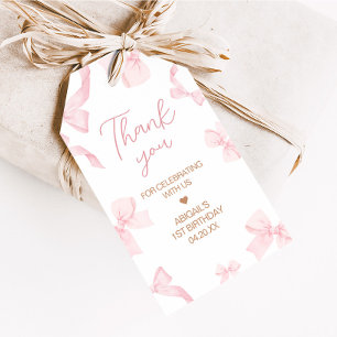 Pink Bow Little Miss Foto Geburtstags-Liebesmarken Geschenkanhänger