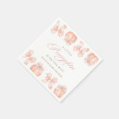 Pink Bow Little Pumpkin Baby Dusche Napkins Serviette (Ecke)