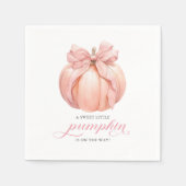 Pink Bow Little Pumpkin Baby Dusche Napkins Serviette (Vorderseite)
