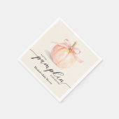 Pink Bow Little Pumpkin Baby Dusche Serviette (Ecke)