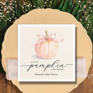 Pink Bow Little Pumpkin Baby Dusche Serviette