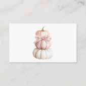 Pink Bow Little Pumpkin Baby Dusche Windel Raffel Begleitkarte (Rückseite)