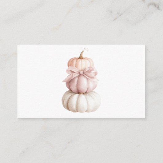 Pink Bow Little Pumpkin Baby Dusche Windel Raffel Begleitkarte (Rückseite)