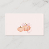 Pink Bow Little Pumpkin Baby Dusche Windel Raffel Begleitkarte (Rückseite)