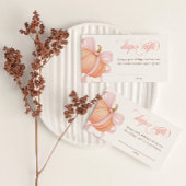 Pink Bow Little Pumpkin Baby Dusche Windel Raffel Begleitkarte