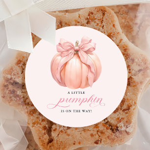 Pink Bow Little Pumpkin Baby Shocker Runder Aufkleber