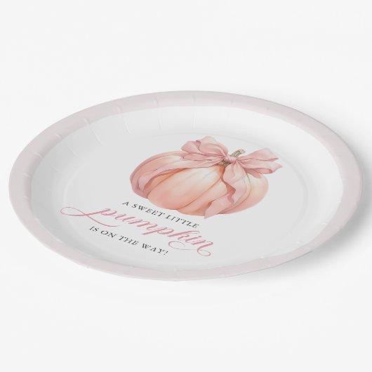 Pink Bow Little Pumpkin Baby Shooting Paper Teller (Schrägansicht)