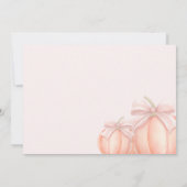 Pink Bow Little Pumpkin Geburtstag Foto Einladung (Rückseite)