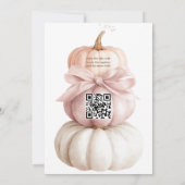 Pink Bow Little Pumpkin Girl Babydusche QR Code Einladung (Rückseite)