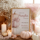 Pink Bow Little Pumpkin Girl Babydusche Willkommen Poster