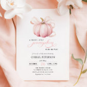 Pink Bow Little Pumpkin on Way Baby Shower Einladung