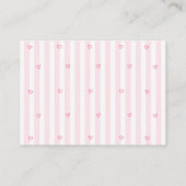 Pink Bow Little Sweetheart Diaper Raffle Card Begleitkarte (Rückseite)