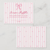 Pink Bow Little Sweetheart Diaper Raffle Card Begleitkarte (Vorne/Hinten)