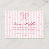 Pink Bow Little Sweetheart Diaper Raffle Card Begleitkarte (Vorderseite)