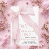 Pink Bow Mädchen wollen einfach nur EINS sein Erst Einladung
