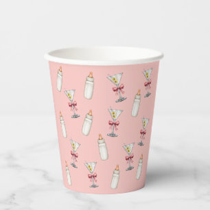 Pink Bow Martinis Babyflaschen Babydusche Pappbecher