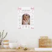 Pink Bow milestone board template, Coquette Pink Poster (Küche)