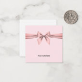 Pink Bow Mini Danke Note Card Mitteilungskarte (Vorderseite/Rückseite Beispiel)