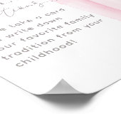 Pink Bow Minimal Girl Baby Dusche Familientraditio Poster (Ecke)