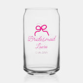 PINK BOW Minimaladd Name Brautjungfrau Geschenk Ja Dosenglas (Rückseite)
