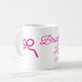PINK BOW Minimaladd Name Brautjungfrau Geschenk Ja Kaffeetasse (Vorderseite Links)