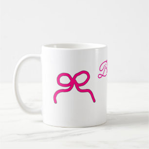 PINK BOW Minimaladd Name Brautjungfrau Geschenk Ja Kaffeetasse