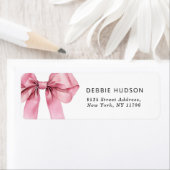 Pink Bow minimalistisch elegante Rücksendeadresse (Insitu)