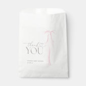 Pink Bow Minimalistisch Girl Baby Dusche Geschenktütchen (Vorderseite)