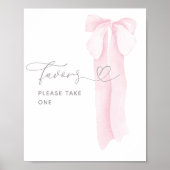 Pink Bow Minimalistisch Girl Baby Duwer Favoriten Poster (Vorne)