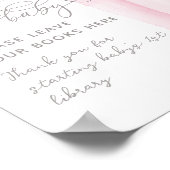 Pink Bow Minimalistisch Girl Baby Showbook Poster (Ecke)