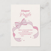 Pink Bow Minimalistisch Girl Baby Showe Raffle Dia Begleitkarte (Vorderseite)