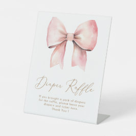 Pink Bow Minimalistisch Girl Dusche Windeln Windel Sockelschild