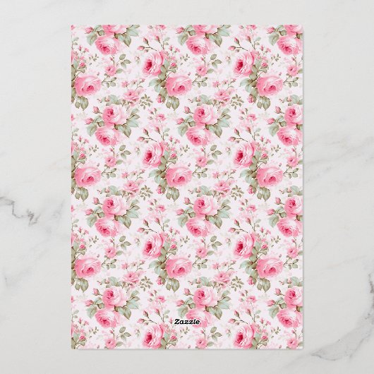 Pink Bow Miss Brautparty Real Silver Folieneinladung (Rückseite)