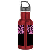 Pink Bow mit Diamond in Leopard Print Trinkflasche (Rückseite)