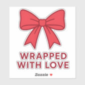 Pink Bow mit Liebe Coquette Ästhetik ummantelt Aufkleber (Blatt)