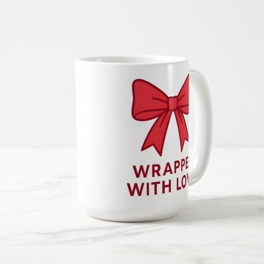 Pink Bow mit Liebe Coquette Ästhetik ummantelt Kaffeetasse (VorderseiteRechts)